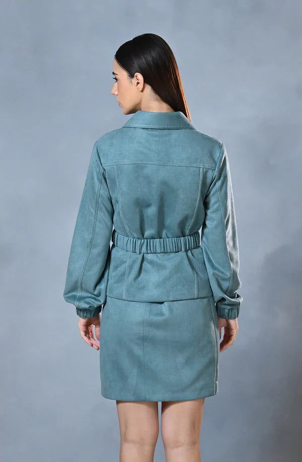 Aqua Sky Jacket & Skirt Set