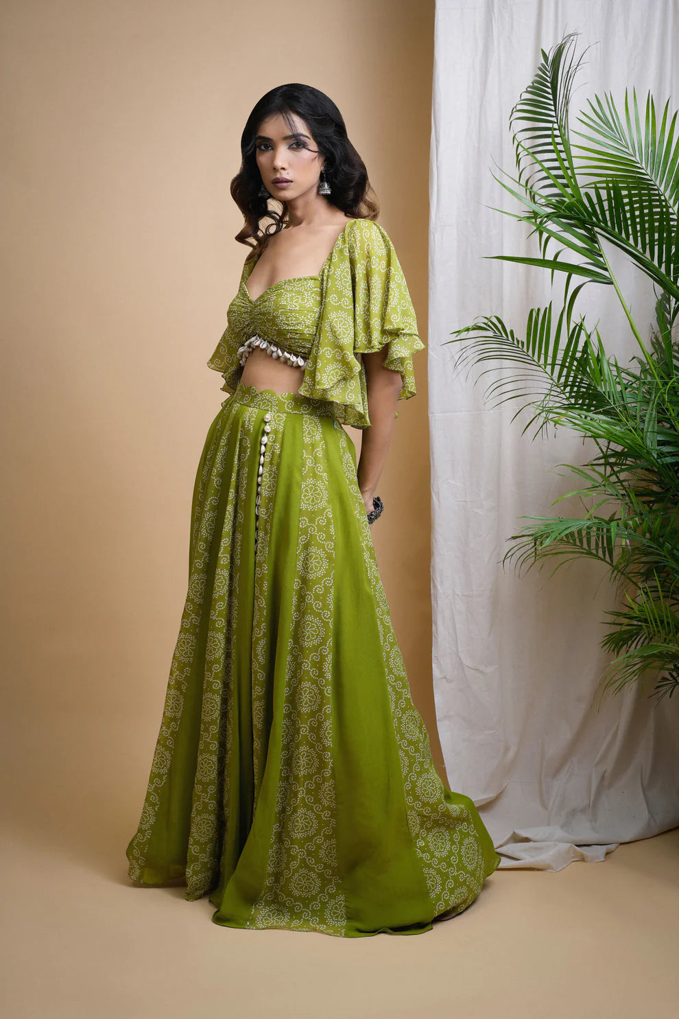 GREEN KAUDI DIGITAL PRINT INDO SET (SET OF 2)