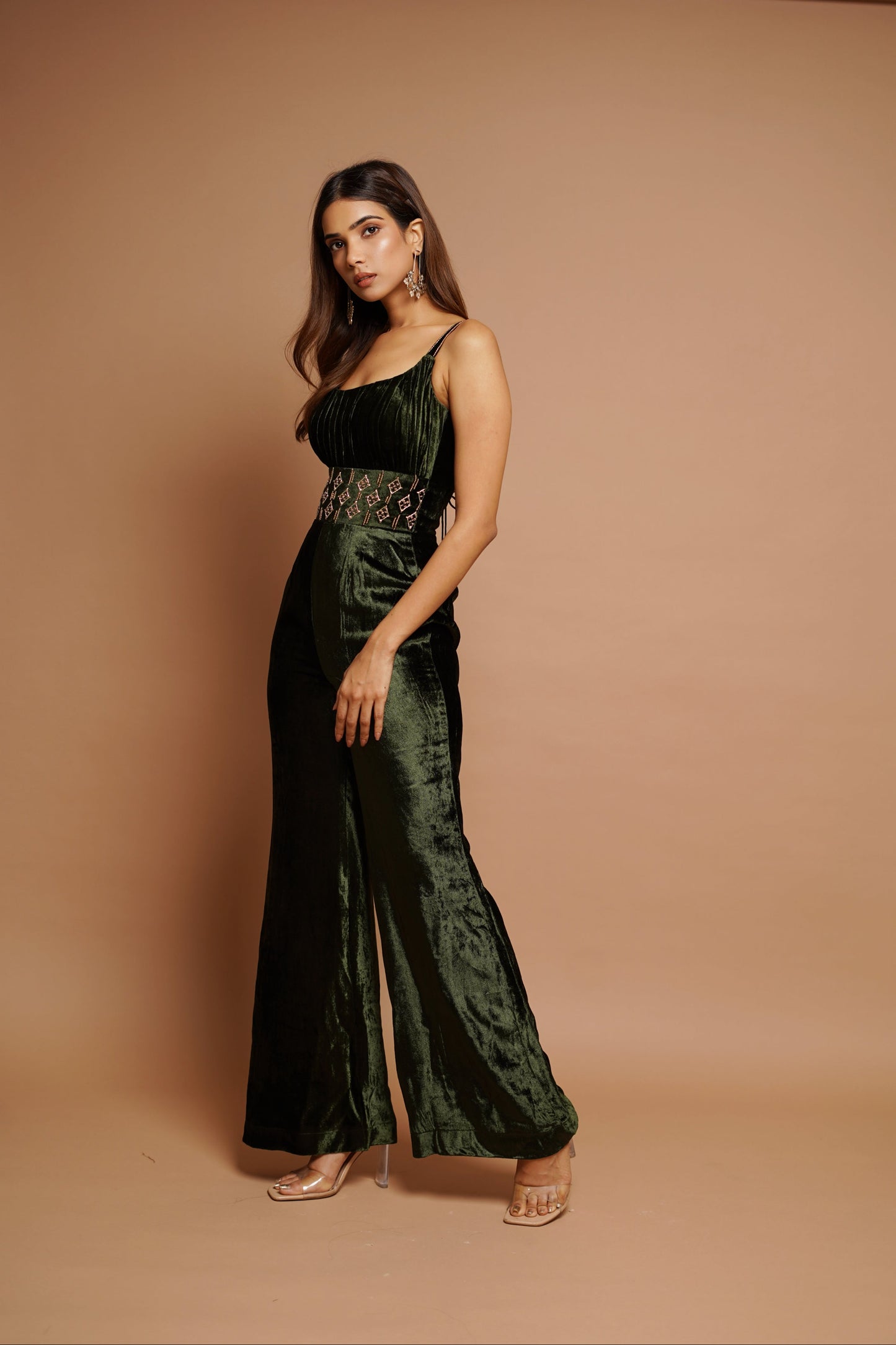 Green Velvet Jumpsuit