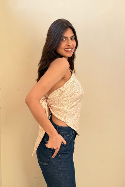 Beige Multi-Way Scarf Top