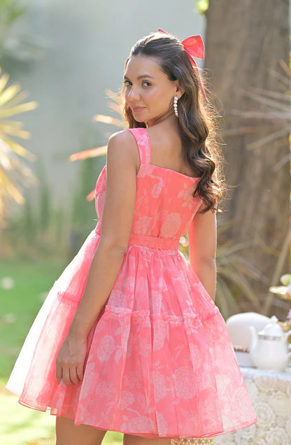 Pink Printed Organza Mini