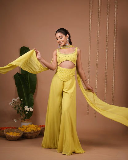 Lime Georgette Indo Set (Set of 3)