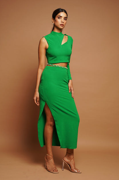 Green Cut-Out Co-ord (Set of 2)