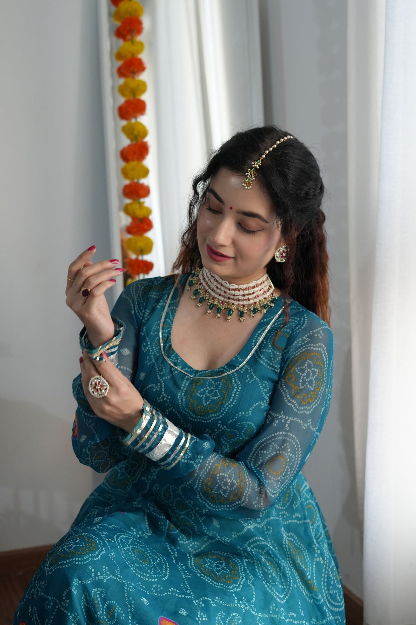 BANDHANI BLISS PURE CHIFFON SUIT SET