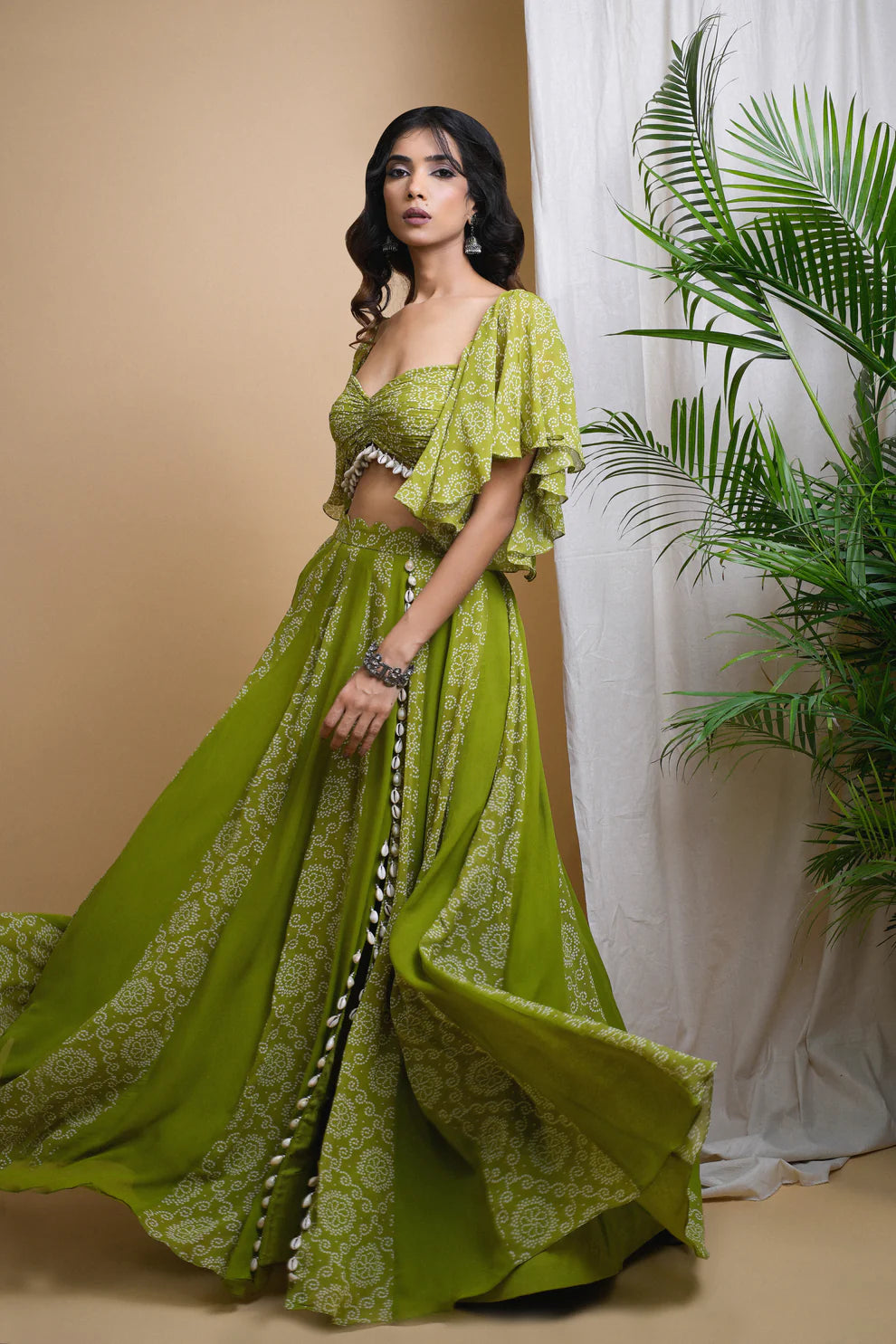 GREEN KAUDI DIGITAL PRINT INDO SET (SET OF 2)