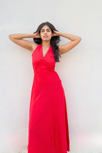 Scarlet Halter Maxi Dress