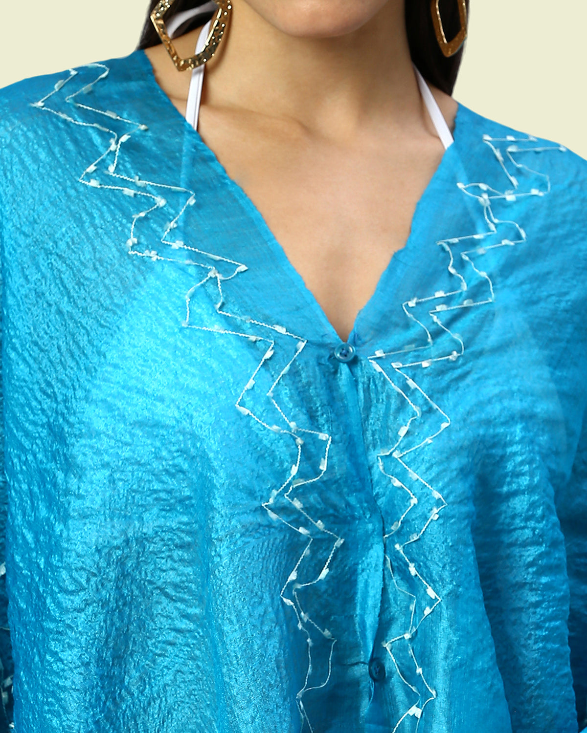 True Blue Silk Beachwear Cover Up