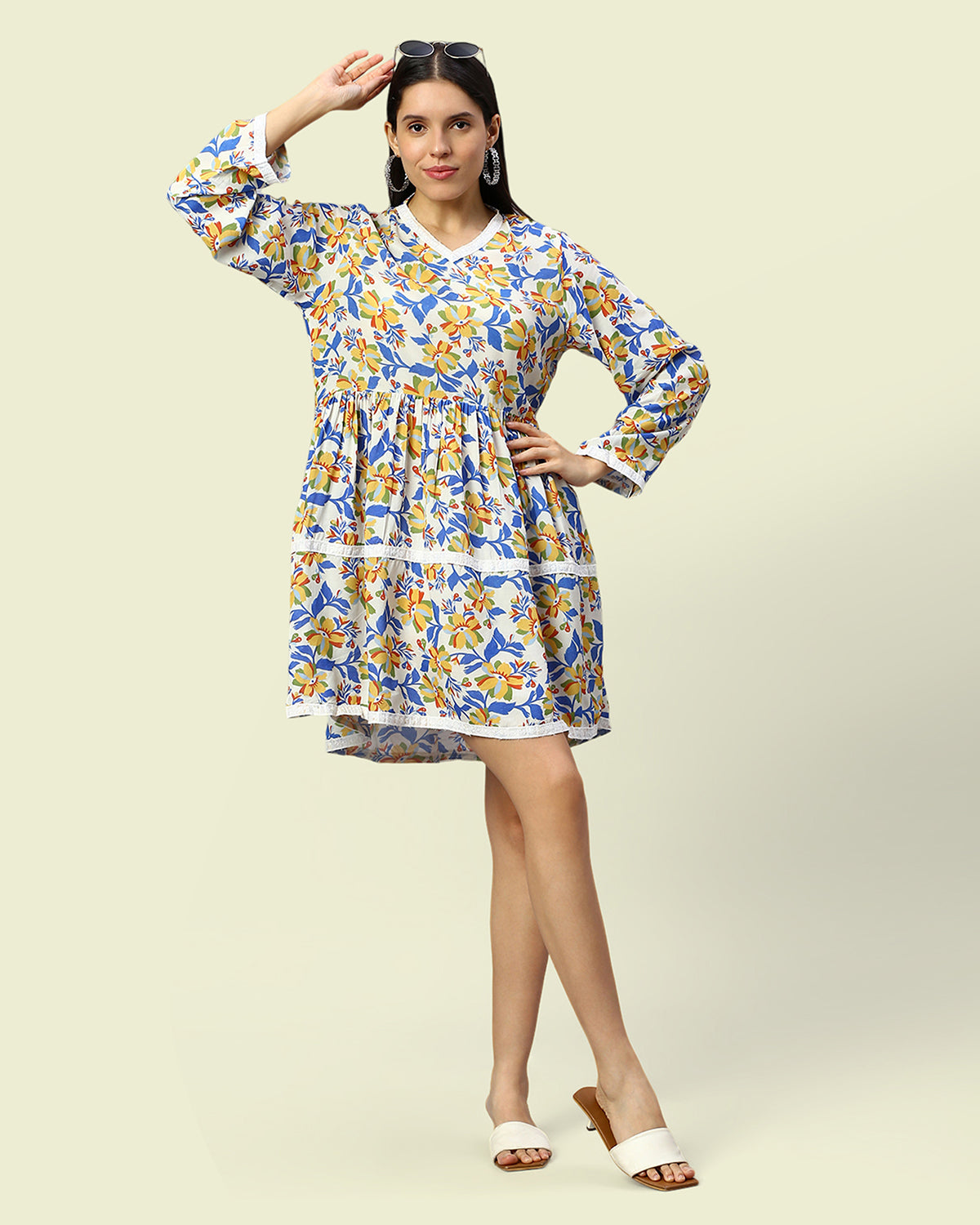 Cupro Modal Midi Floral Dress