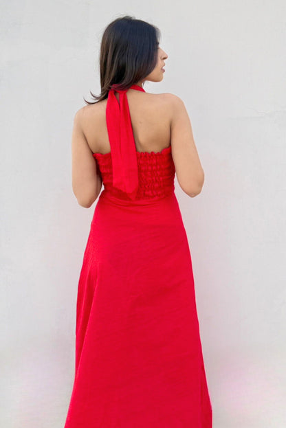 Scarlet Halter Maxi Dress