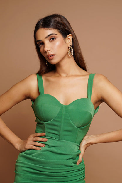 Bright Green Corset Long Dress