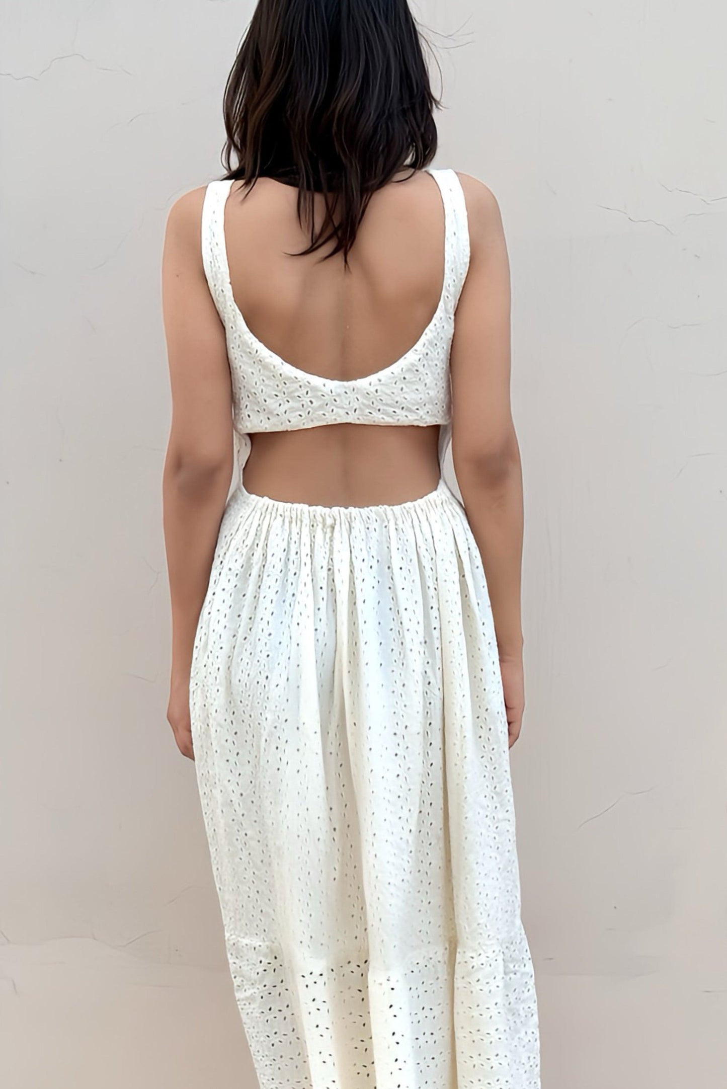 Off-White Schiffli Dress