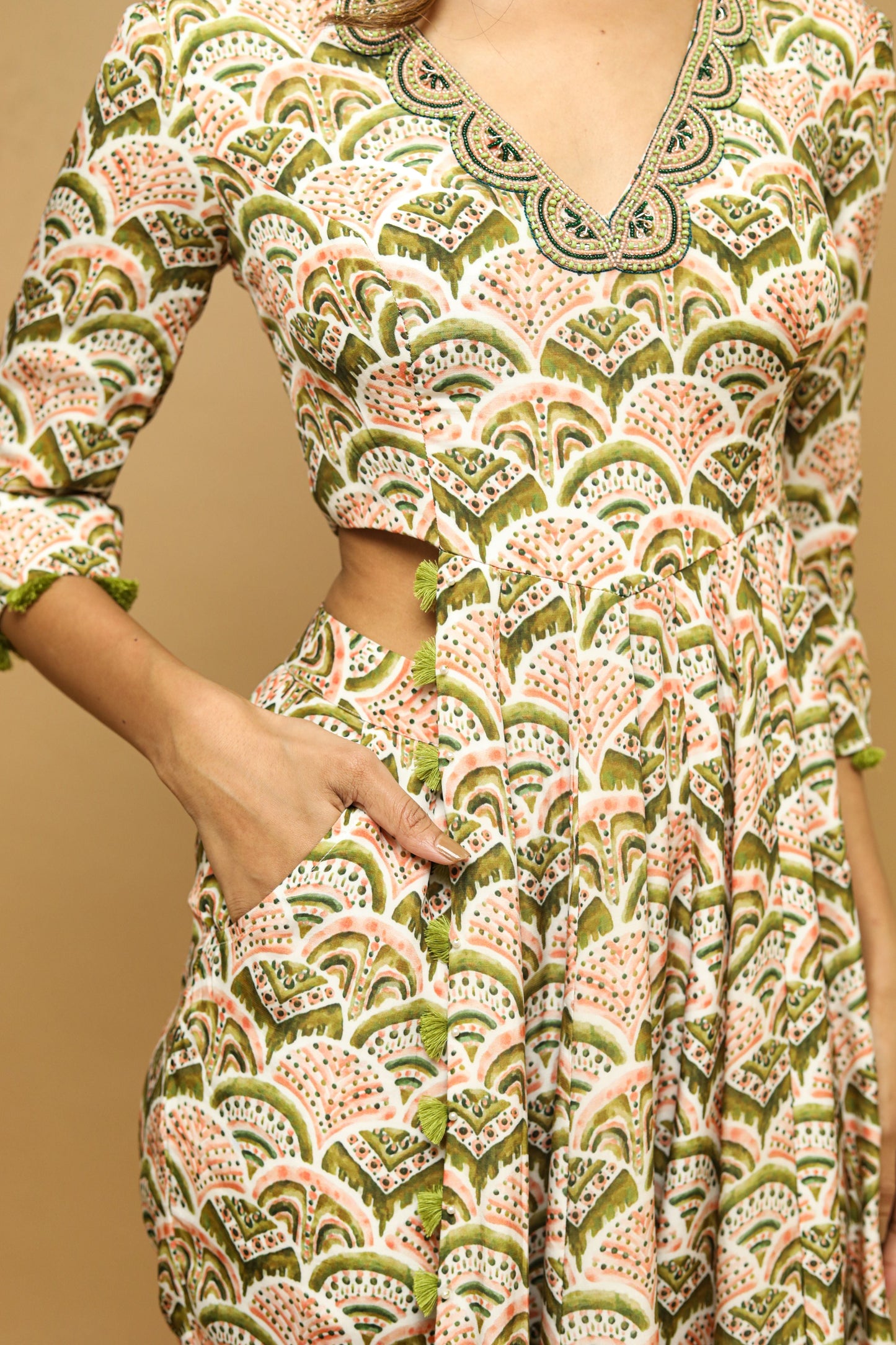 Digital Printed Kali Indo Set  (Set Of 2)