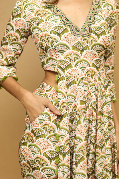 Digital Printed Kali Indo Set  (Set Of 2)