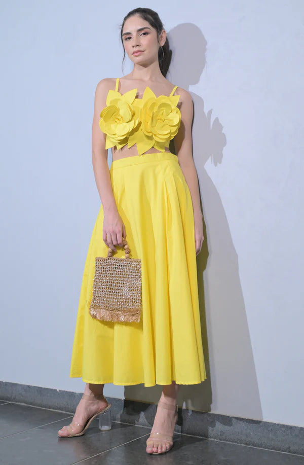 Sunflower Yellow Skirt Set