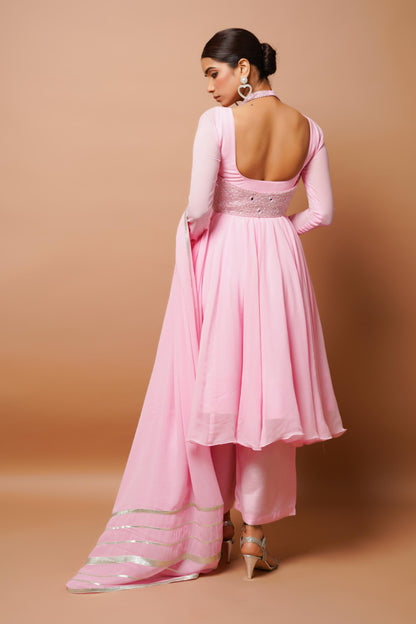 Baby Pink Anarkali Suit Set Image 5