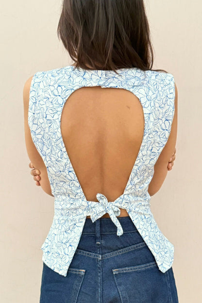 Blue Cloud Backless Top