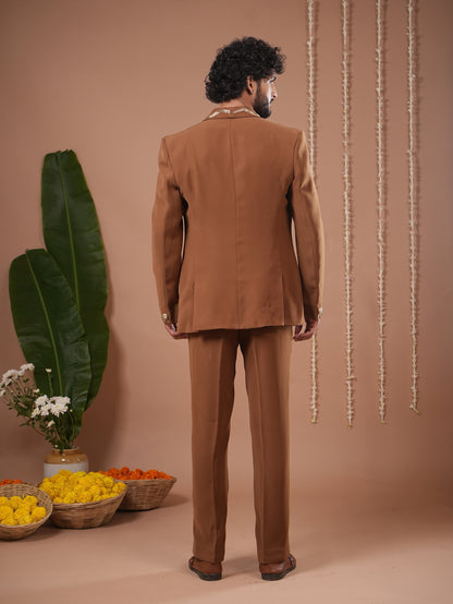 Mustard Coat And Pant Set (Set of 2)