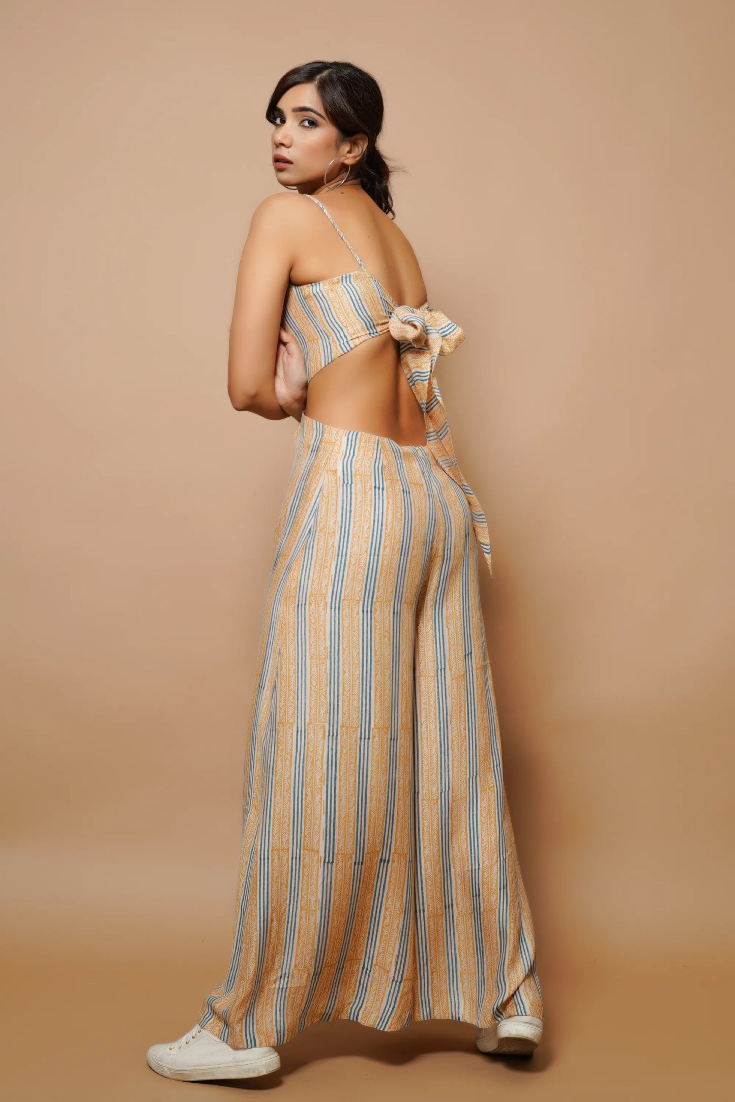 Brown Block Printed Jumpsuit