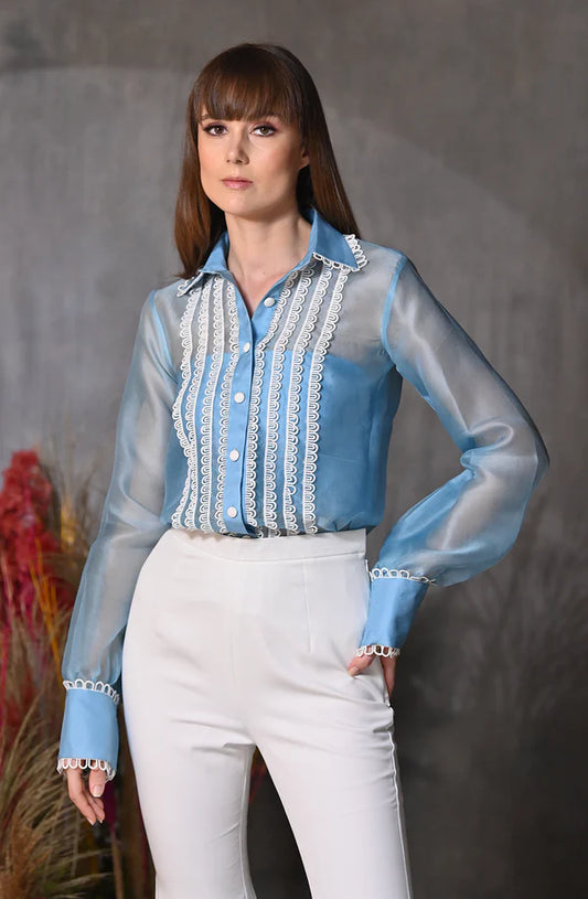 Teapot Blue Lace Shirt