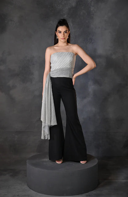 Ice Grey Drape Top