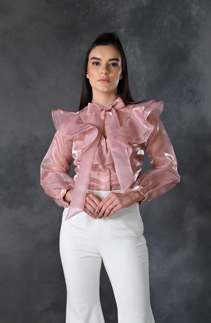 Rose Gold Ruffle Shirt