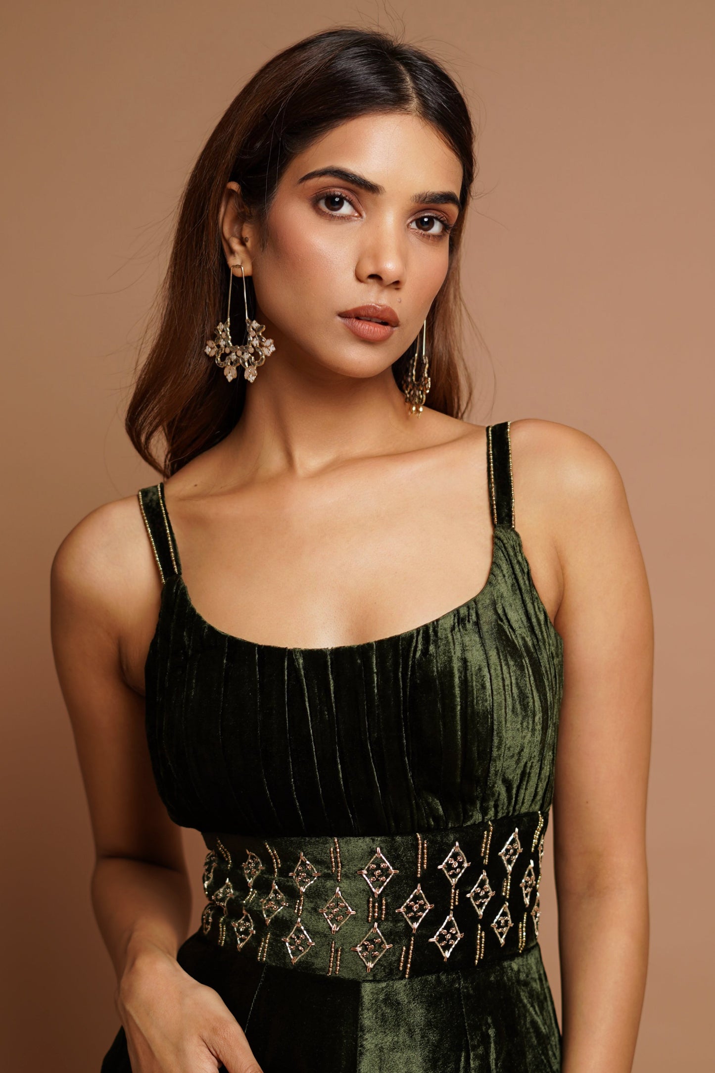 Green Velvet Jumpsuit