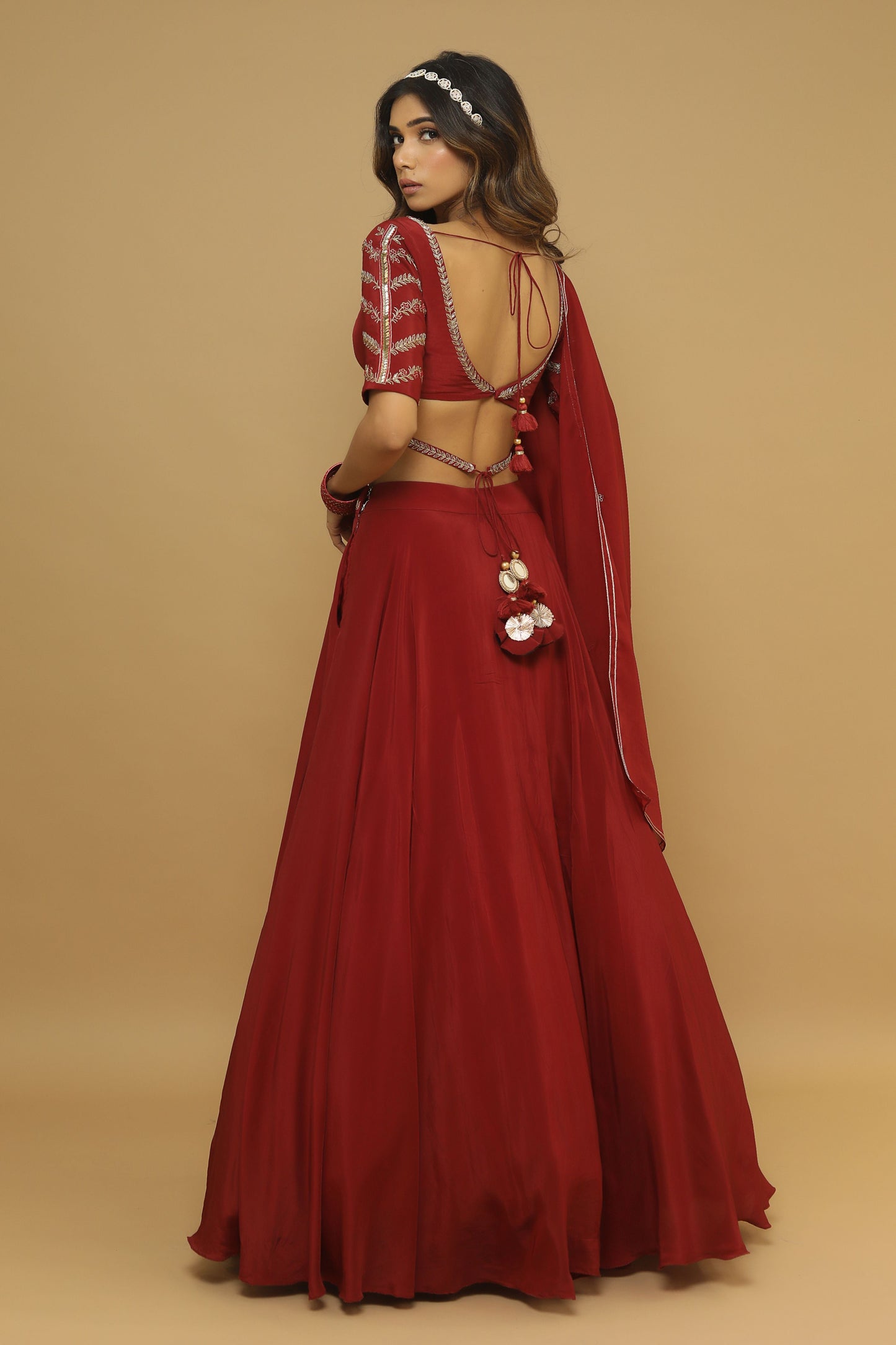Maroon Lehenga  Set (Set Of 3)