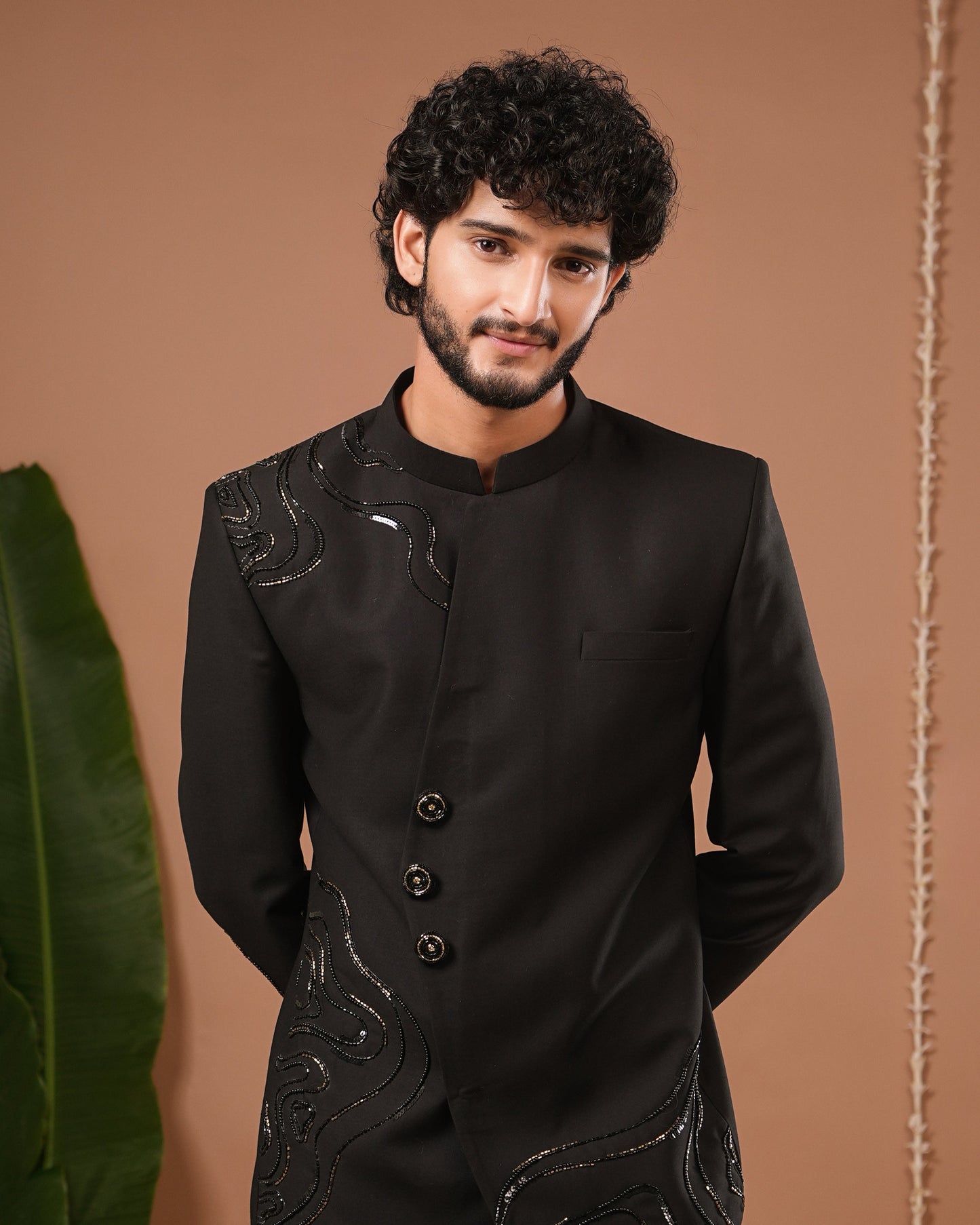 Black Jodhpuri Set (Set of 3)