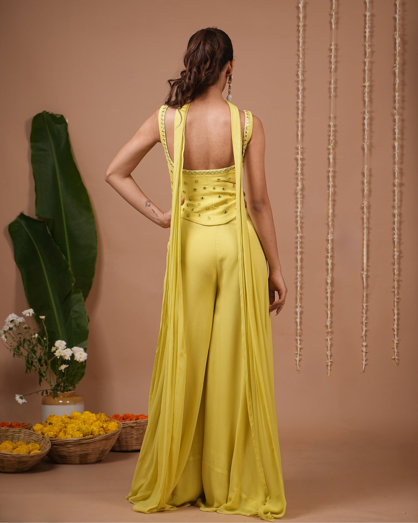 Lime Georgette Indo Set (Set of 3)