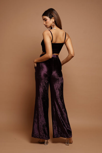 Wine Velvet Coat Set (Set of 3)