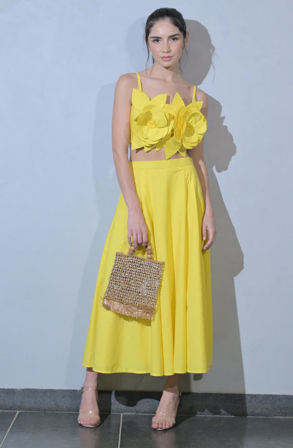 Sunflower Yellow Skirt Set