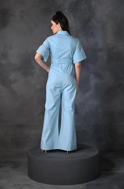 Blue Cotton Jumpsuit