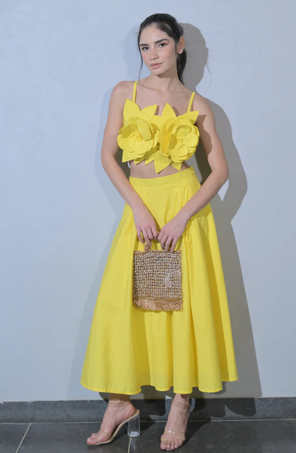 Sunflower Yellow Skirt Set