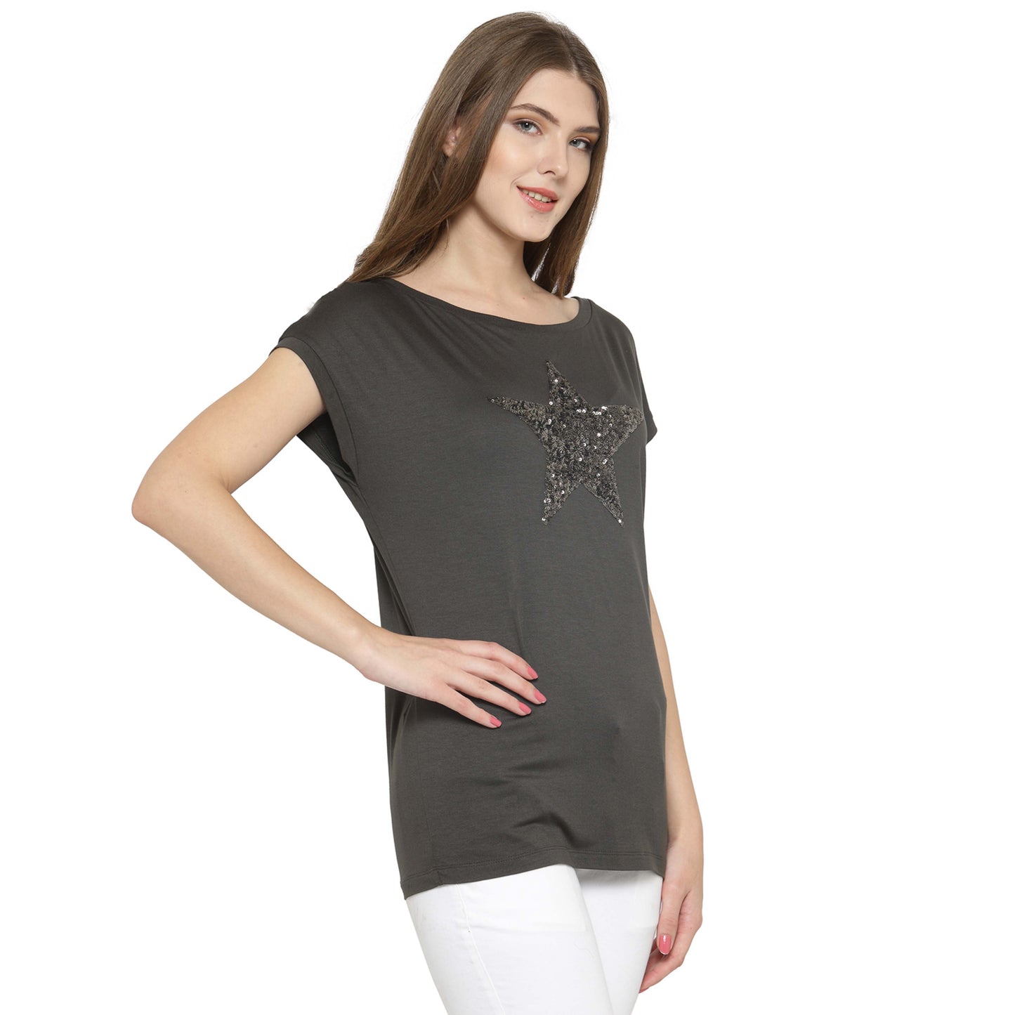 Gray Star Top