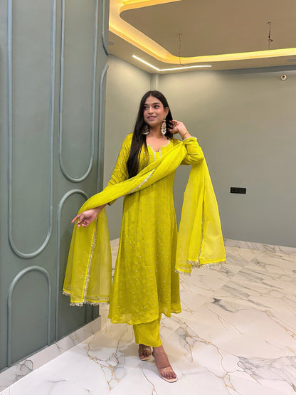 MALLIKA SEQUIN EMBROIDERY SUIT SET