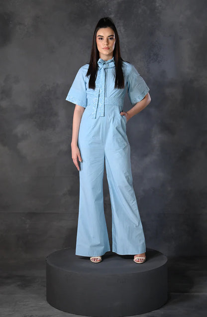 Blue Cotton Jumpsuit