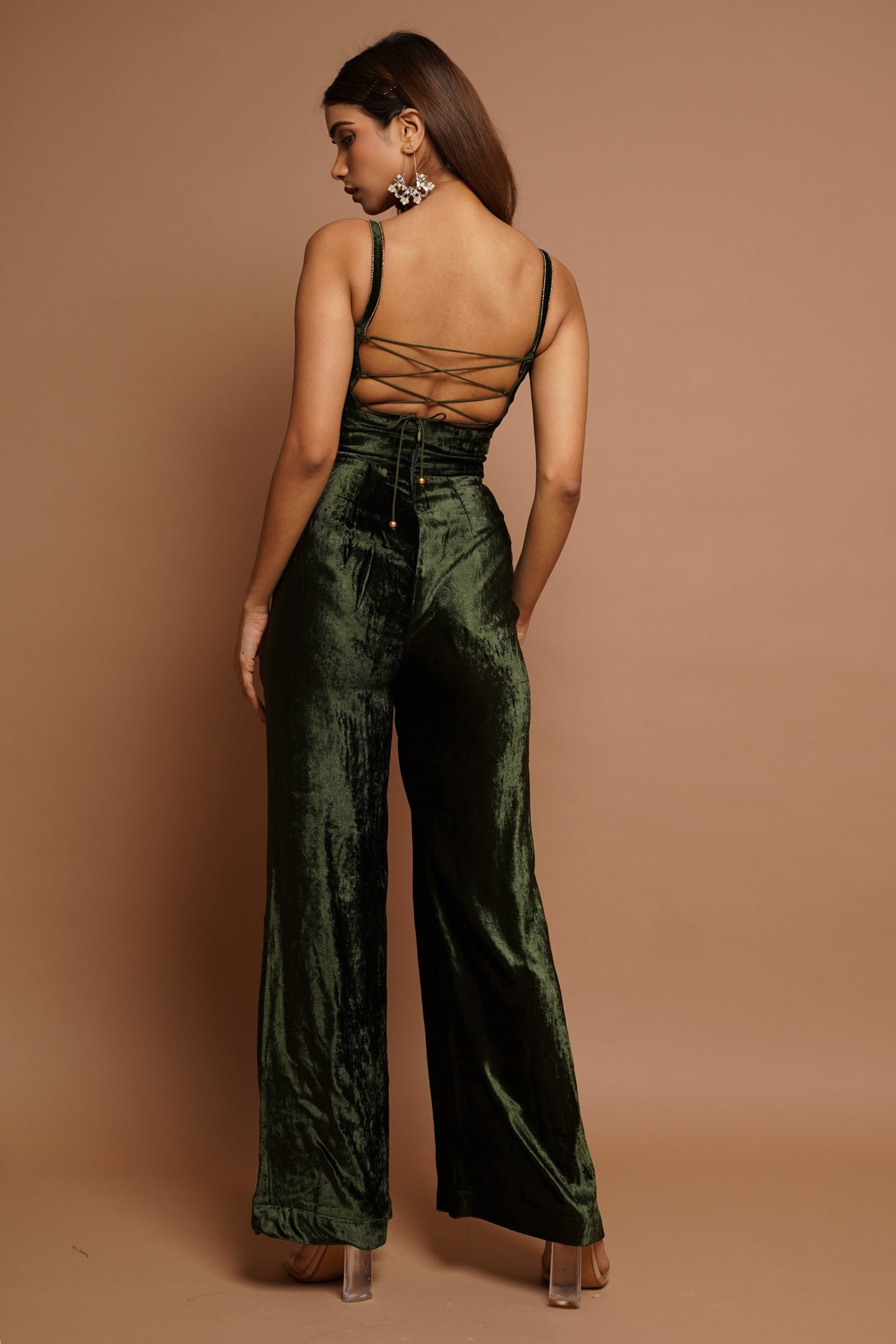 Green Velvet Jumpsuit