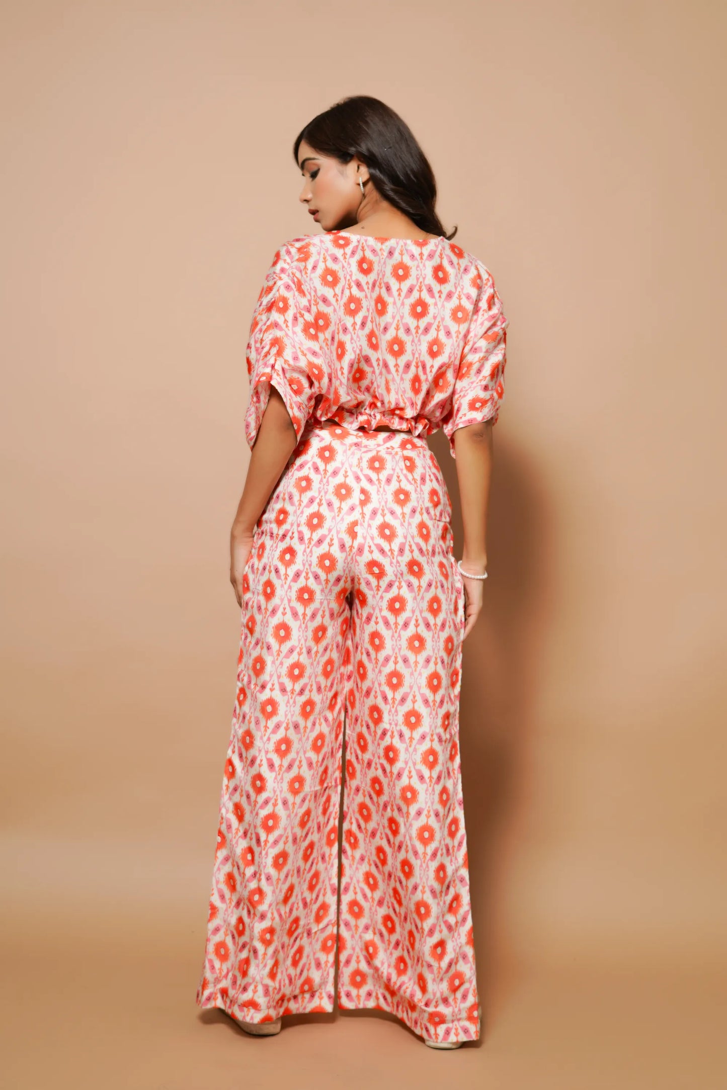 Digital Printed Pink-Orange Co-Ord