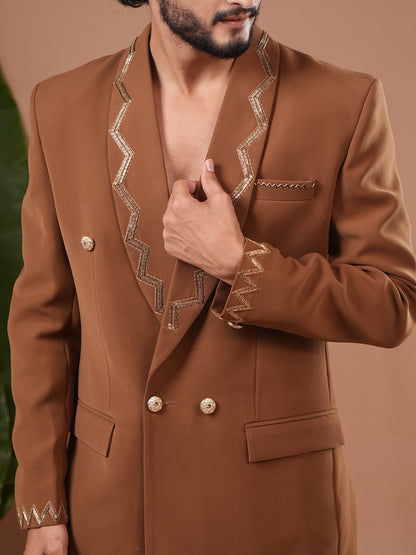 Mustard Coat And Pant Set (Set of 2)