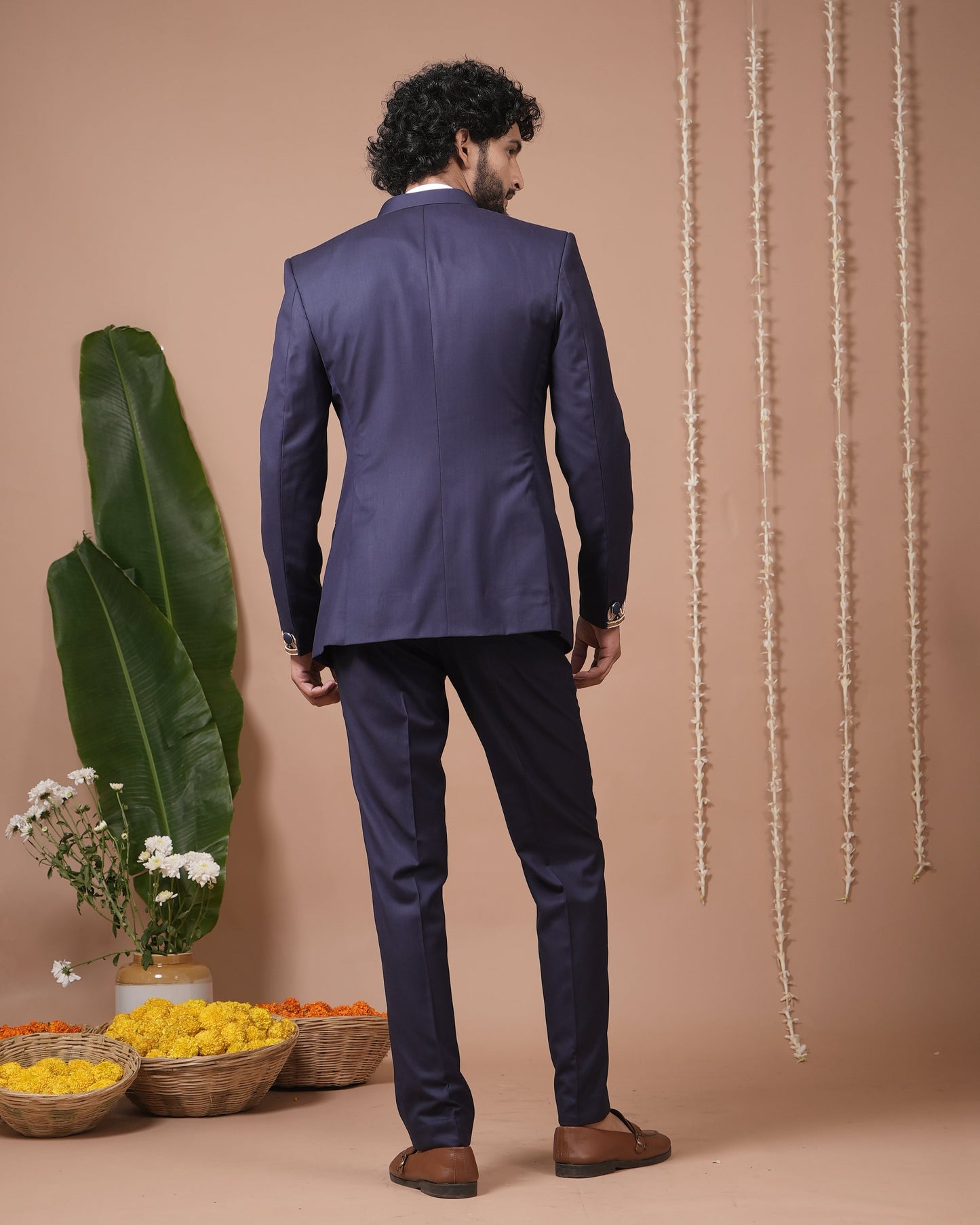 Navy Blue Jodhpuri Set (Set of 3)