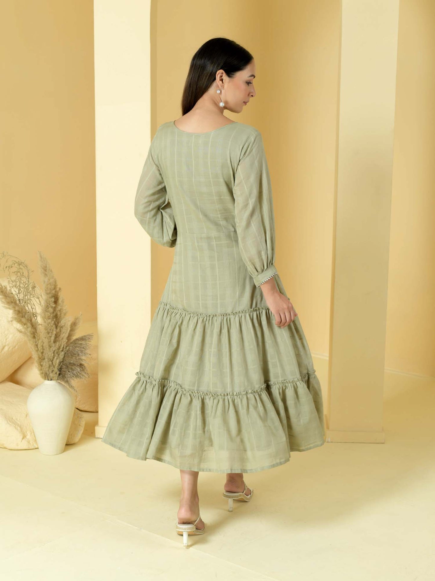 Sage- cotton dress