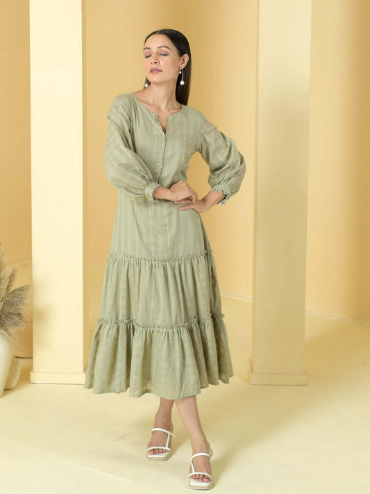 Sage- cotton dress