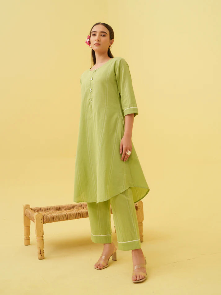 Summer Palm Kurta Set