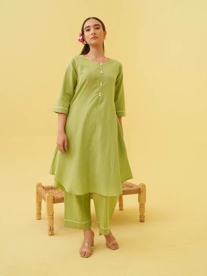 Summer Palm Kurta Set