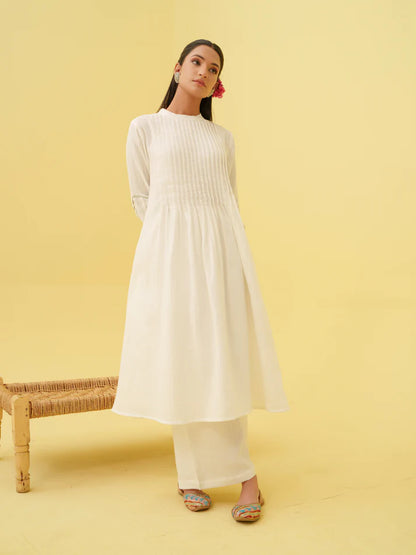 Blooming White Kurta Set