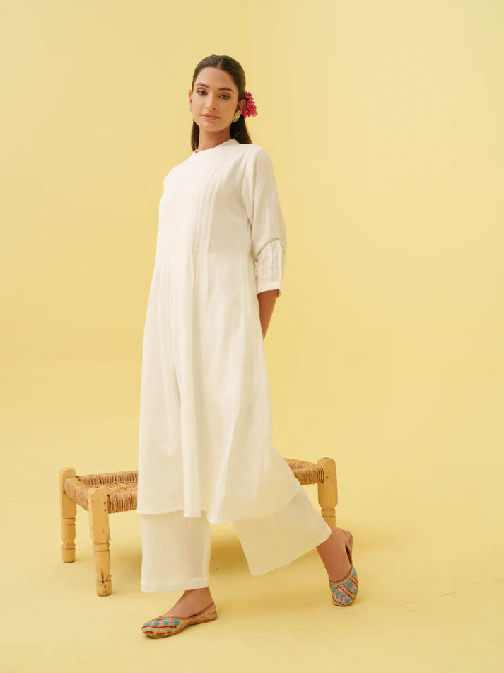 Blooming White Kurta Set