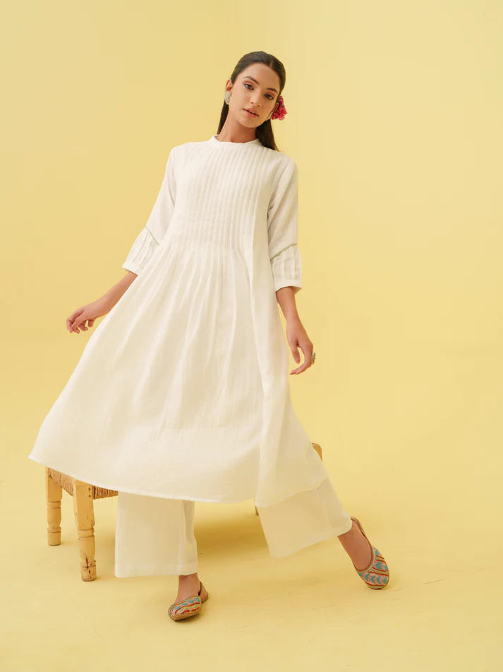 Blooming White Kurta Set