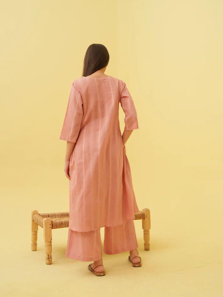 Sunset Blush Kurta Set with Dupatta