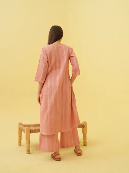 Sunset Blush Kurta Set with Dupatta