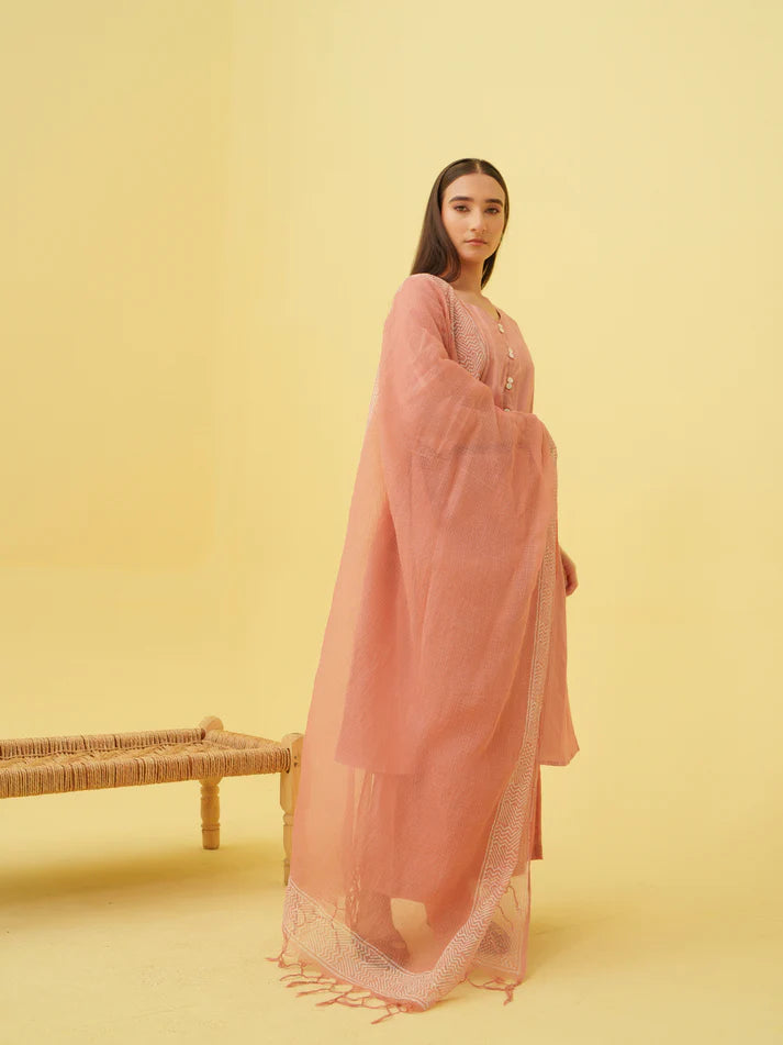 Sunset Blush Kurta Set with Dupatta